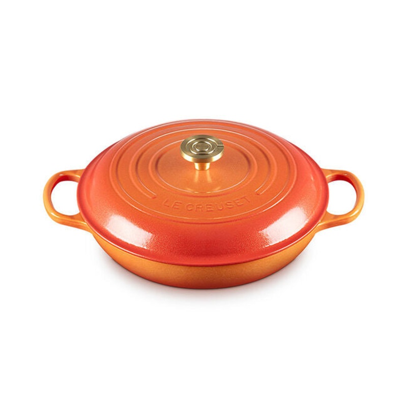 Le Creuset Flamme Doree Signature Round Braiser with Crucible Knob – 3.5 Qt