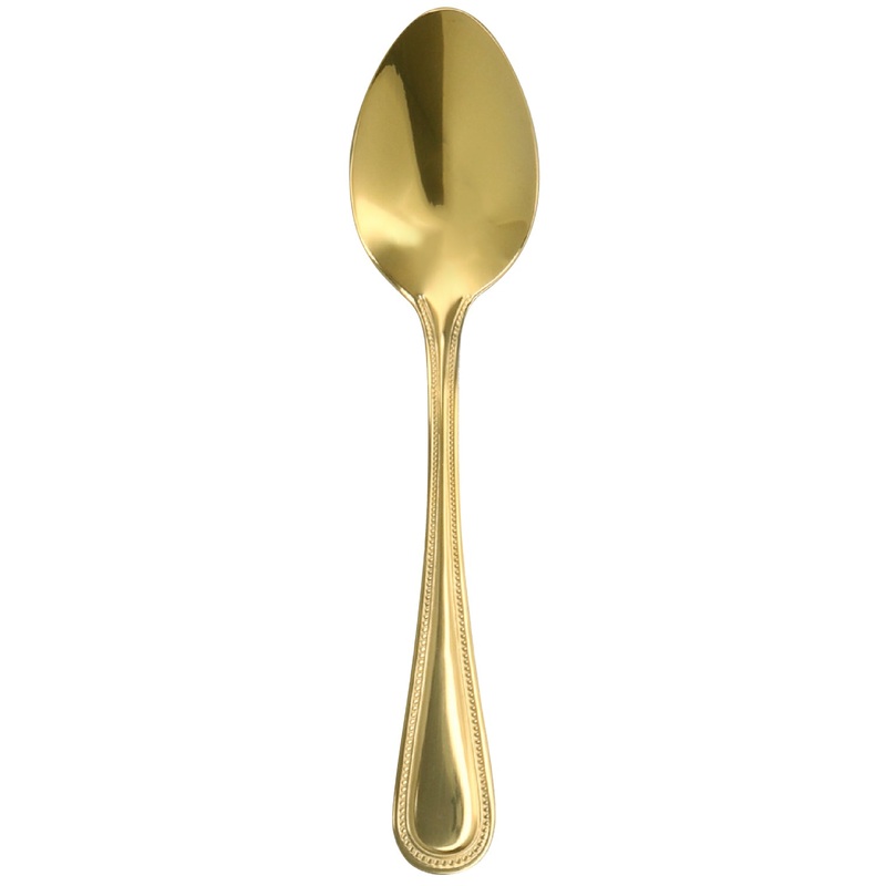 Walco G2701 Colgate 6 1/2″ 18/0 Gold Stainless Steel Heavy Weight Teaspoon – 12/Pack