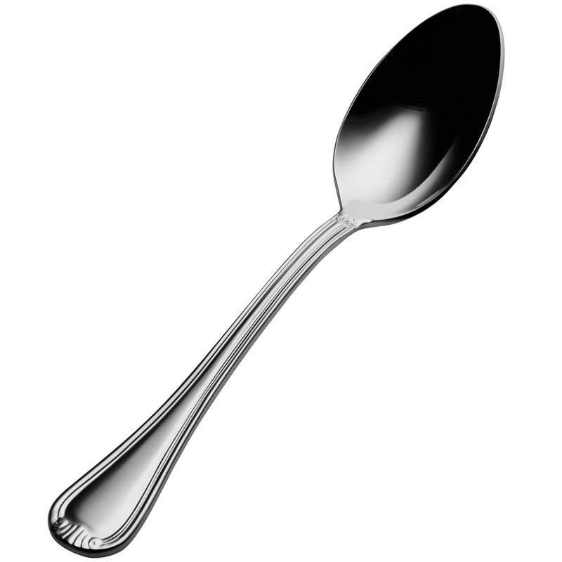Bon Chef S903 Renoir 7 1/4″ 18/10 Extra Heavy Weight Stainless Steel Soup / Dessert Spoon – 12/Pack