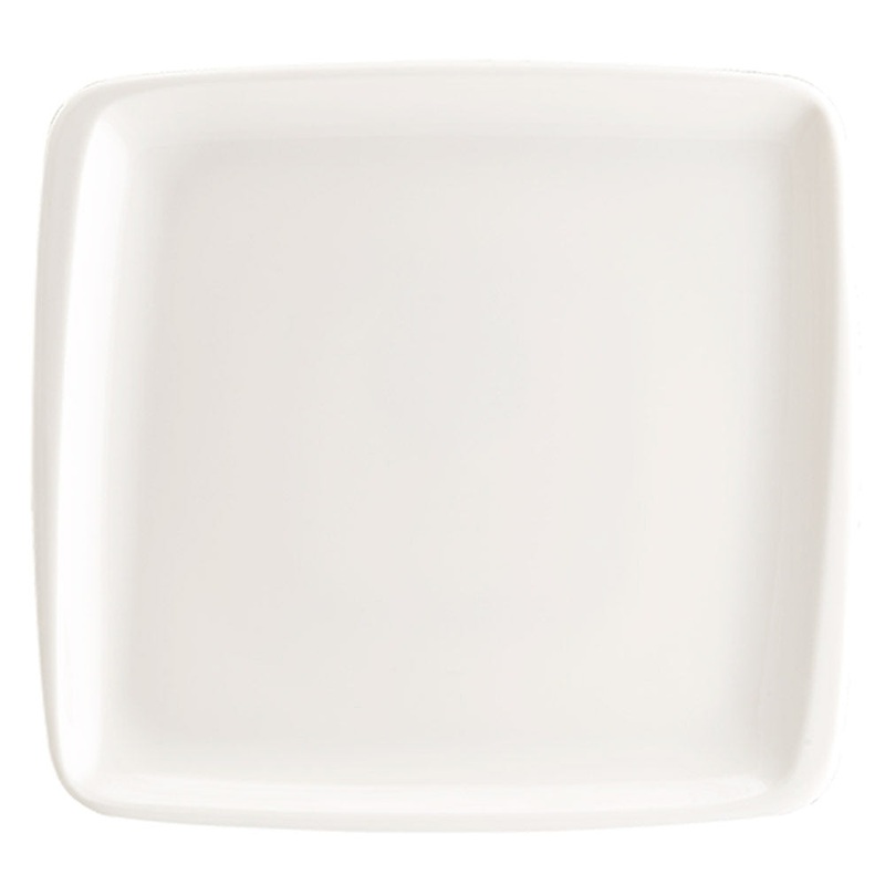 Moove 12.75″ x 12″ x h:0.75″ Square Warm White Porcelain Platter