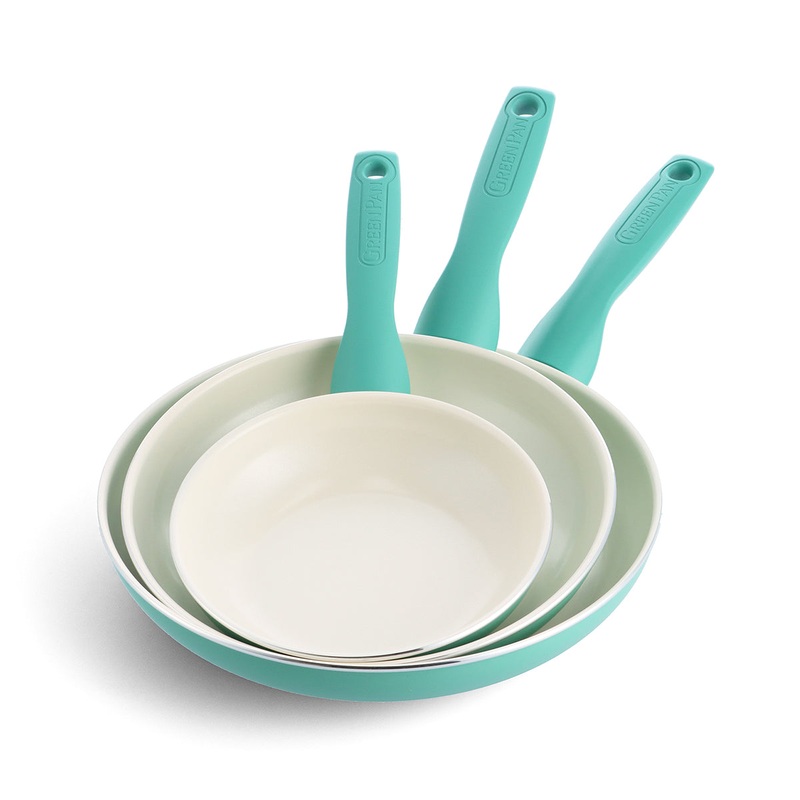 Rio Ceramic Nonstick 7″, 9.5″ and 11″ Frypan Set | Turquoise