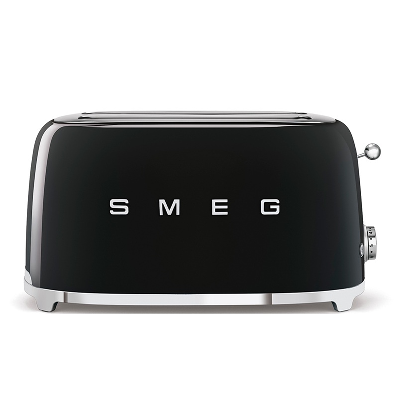 Smeg 50’s Retro Style Aesthetic 4×2 Slice Black Toaster