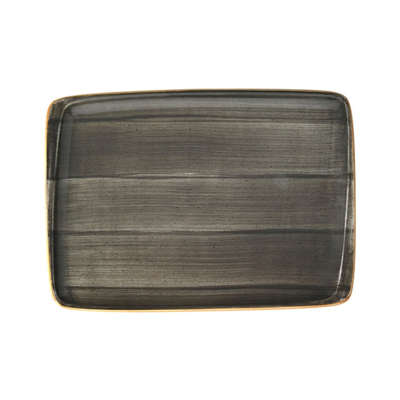 Space 14.25″ x 10.25″ x h:0.75″ Rectangular Grey Porcelain Platter