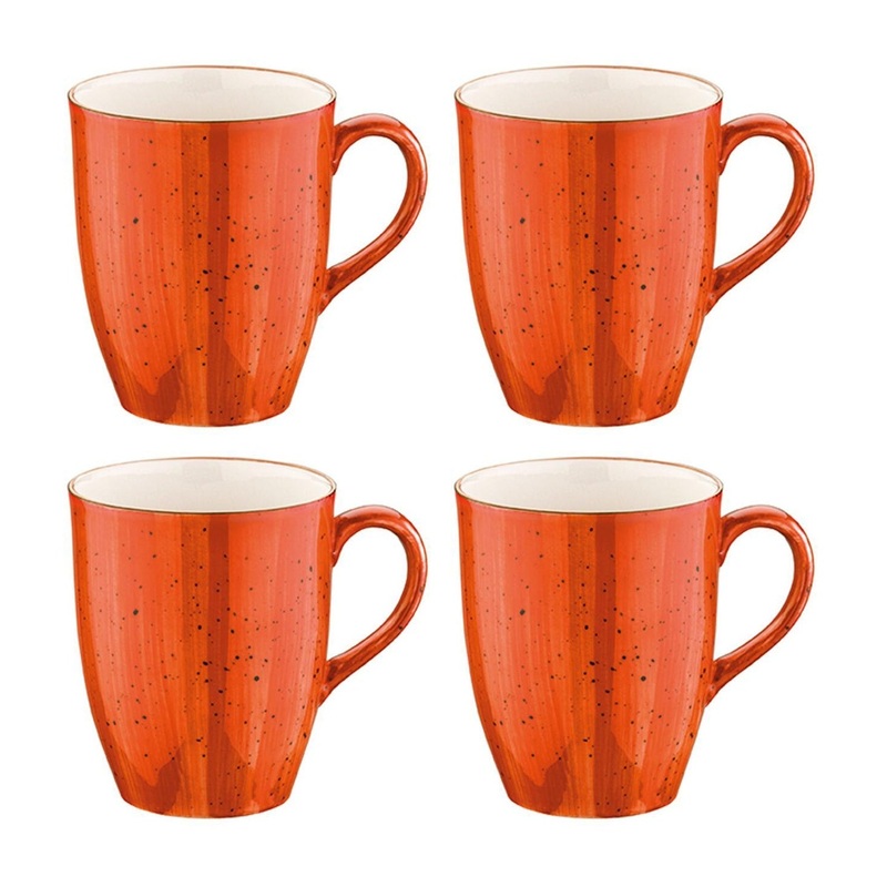 Terracota dia.3.25″ h:4.25″ 11 oz. Round Terracotta Porcelain Mug (Set of 4)