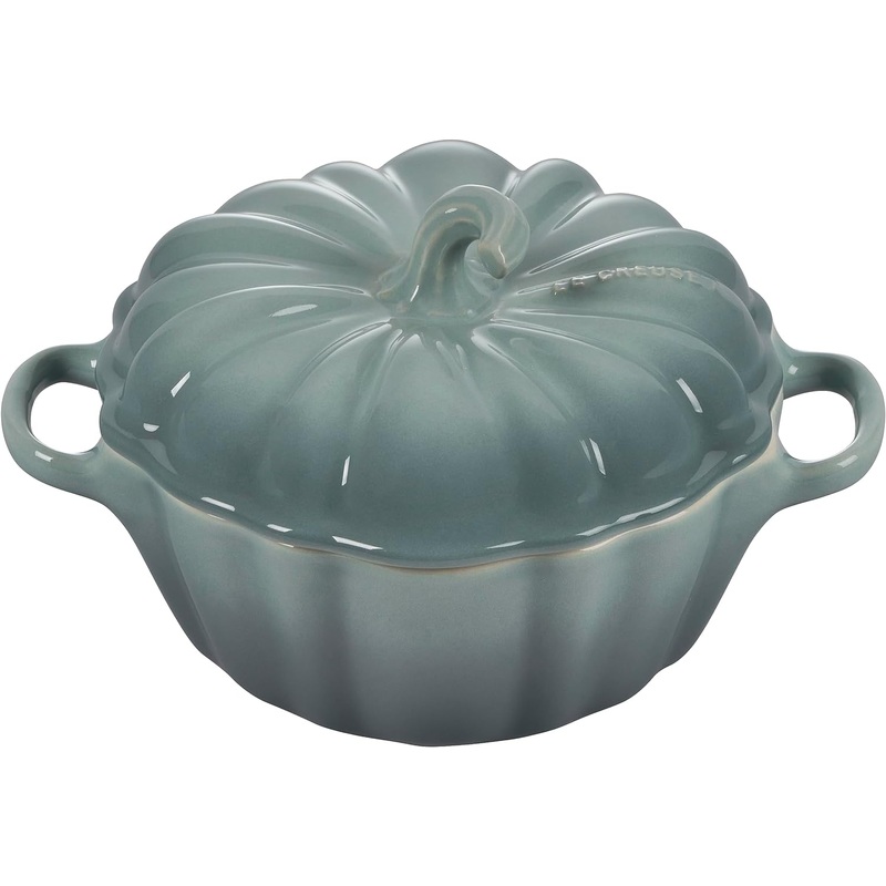 Le Creuset 12 oz. Stoneware Figural Pumpkin Petite Cocotte – Sea Salt