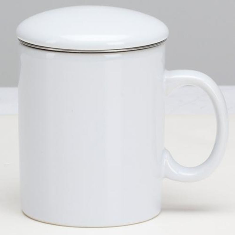 OmniWare Teaz Cafe 11oz Infuser Mug With Lid – White