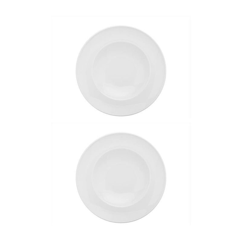 Porcelain Delta dia.11.75″ h:2.5″ 17 oz. Round White Porcelain Bowl (Set of 2)