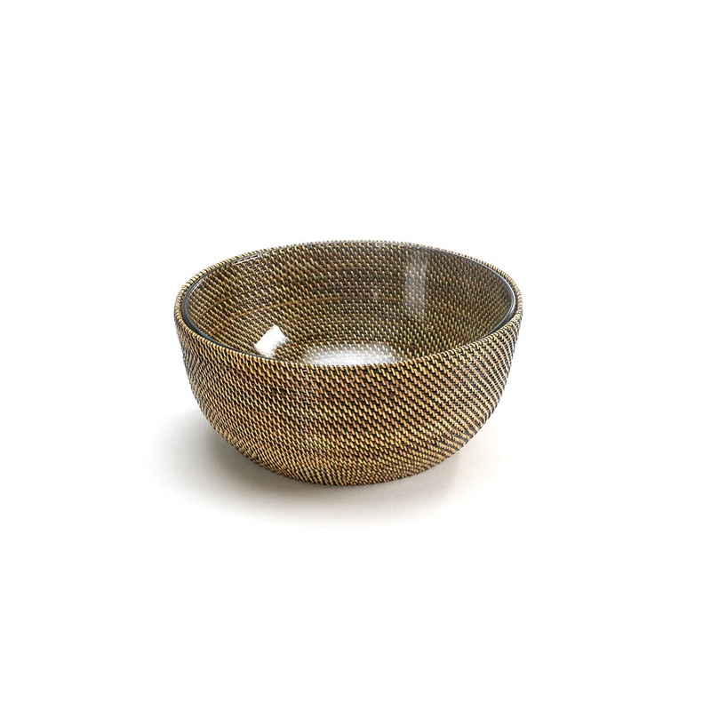 Round Basket w/11″ Glass Bowl Insert