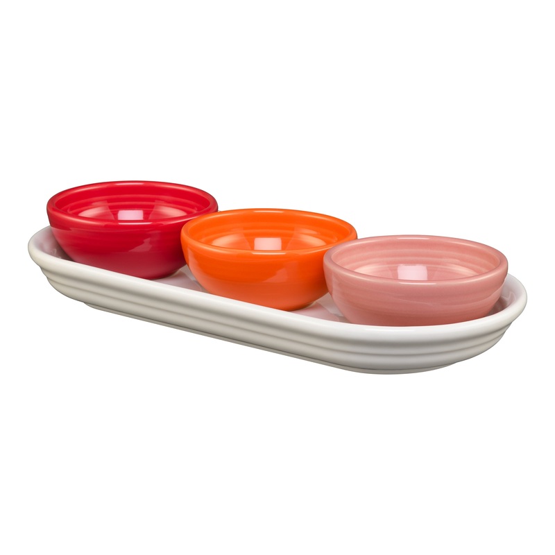 Sunset Horizon Mixed Colors 4-Piece Condiment Set