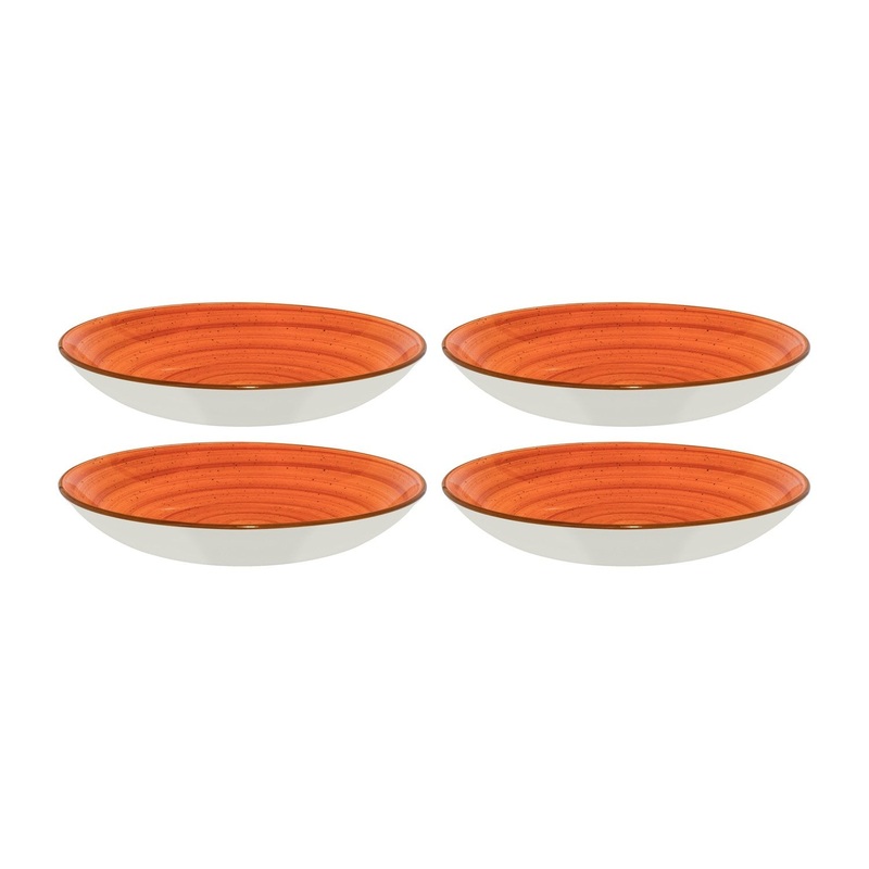 Terracota dia.9″ h:2″ 34 oz. Round Terracotta Porcelain Bowl (Set of 4)