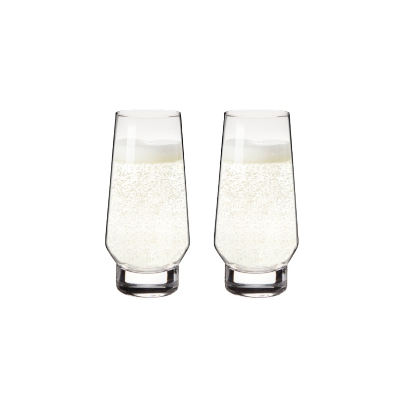 Weighted Stemless Crystal Champagne Flutes (Set of 2)