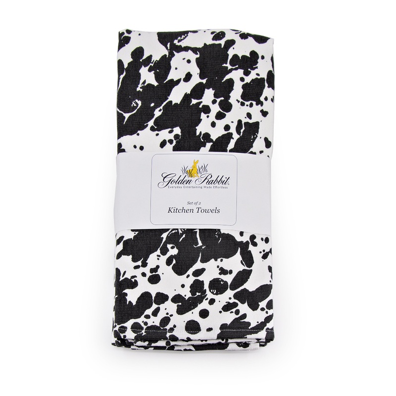 Black Swirl Kitchen Towel Set – of 2