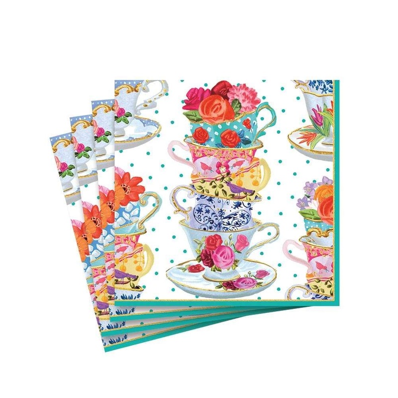 Tea Cups Paper Cocktail Napkins