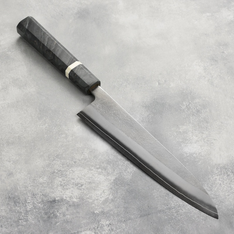 Yoshikane SKD Nashiji Stainless Clad 8.25″ Gyuto, Stabilized Birch