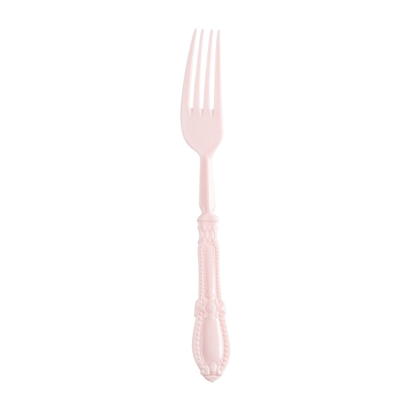 Pink Baroque Disposable Plastic Dinner Forks