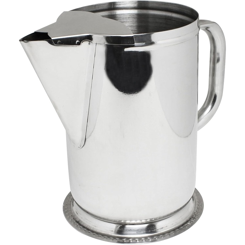 Stainless Steel Pitcher with Ice Guard- Carafe Pitcher for Water Iced Tea Juice Beverage Milk Cold Brew Drinks Perfect for Home Kitchen Restaurants