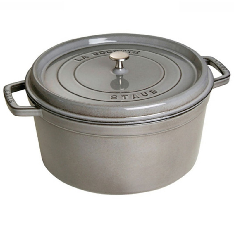 Staub 7 Qt Round Cocotte – Graphite (Promo)