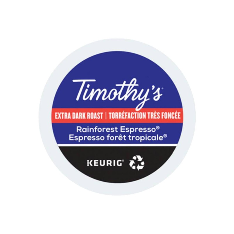 Timothy’s Rainforest Espresso K-Cup Recyclable Pods (Box of 24)