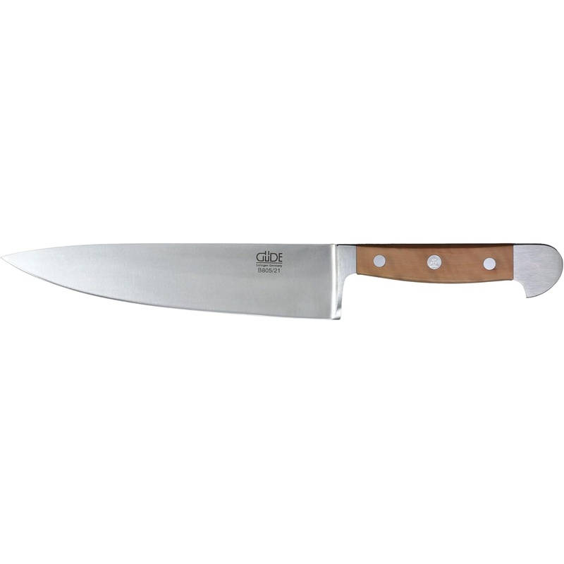 Gde Alpha Pear Series – 8″ Forged Double Bolster Chef’s Knife, Luxury Pear Wood Handle