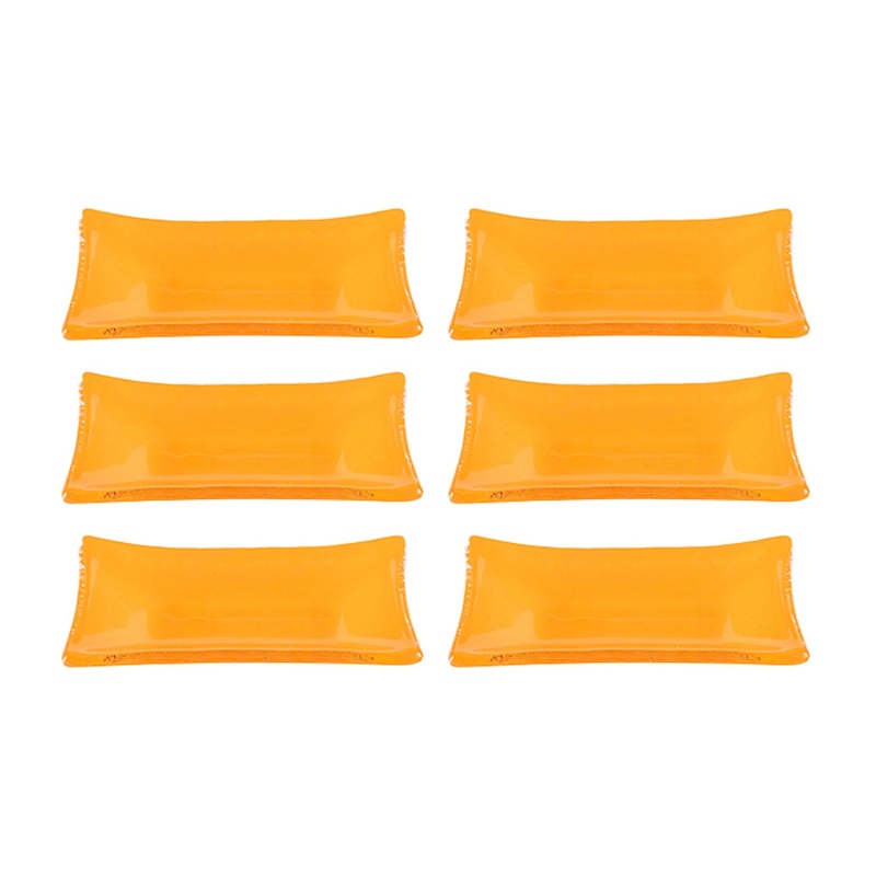 Glass Dinnerware 4.25″ x 2.5″ x h:0.5″ 1 oz. Rectangular Orange Glass Ramekin (Set of 6)
