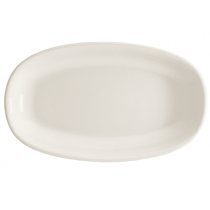 Gourmet 13″ x 7.5″ x h:1.5″ Oval Warm White Porcelain Platter