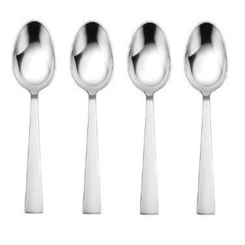 Wedgwood Satin Fulcrum Set of 4 Dinner / Oval Bowl Soup Spoons 7″