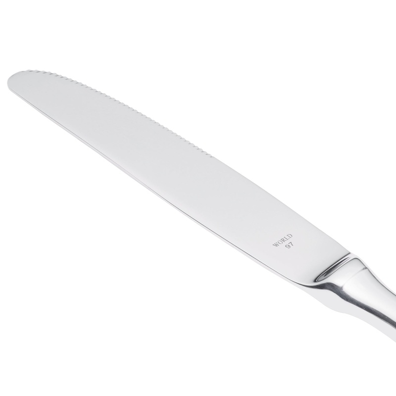 World Tableware 213 2702 Baguette 9 3/4″ 18/0 Stainless Steel Heavy Weight Fluted Hollow Handle Dinner Knife – 12/Pack
