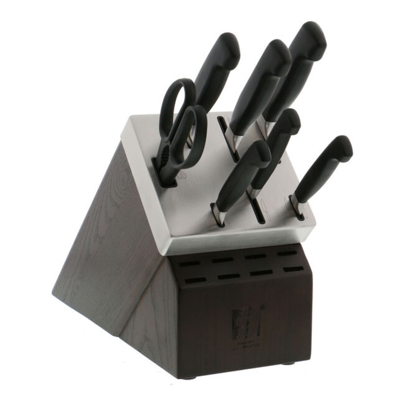 Zwilling Four Star – 8-pc, Self-Sharpening Knife Block Set , Walnut