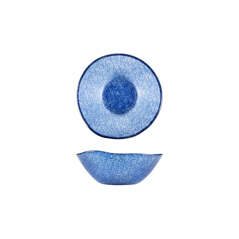 Glass Dinnerware dia.7.5″ h:2.75″ 20 oz. Round Blue Glass Bowl