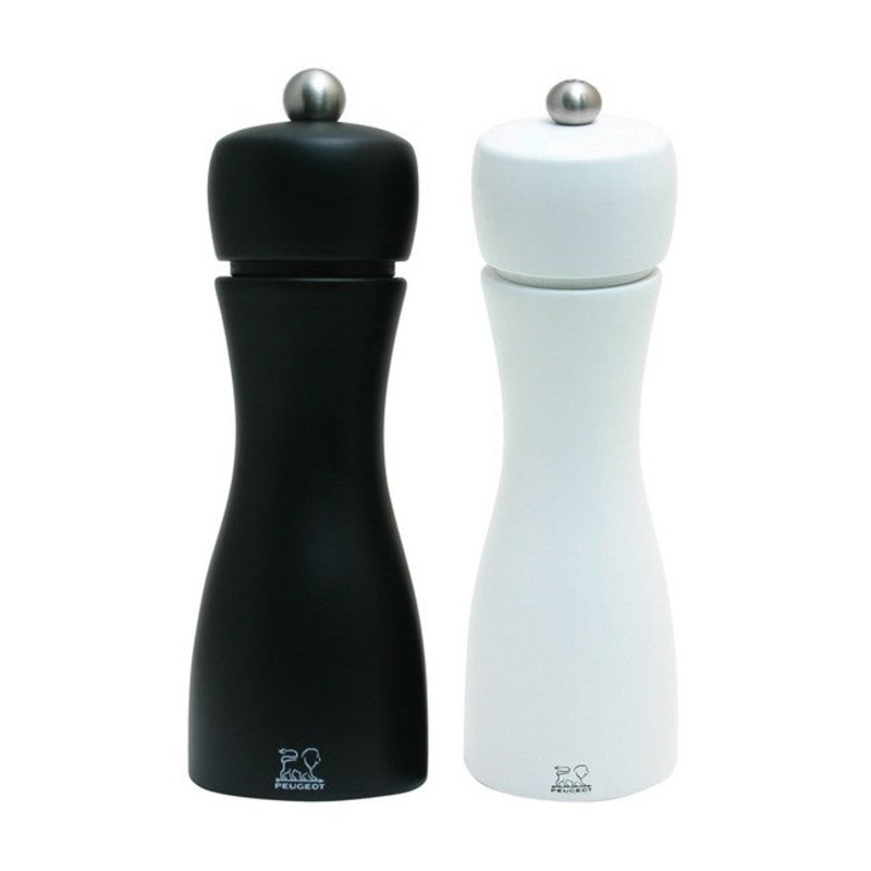 Peugeot Tahiti Black Matte Pepper & White Matte Salt Mill Set – 15cm/6″