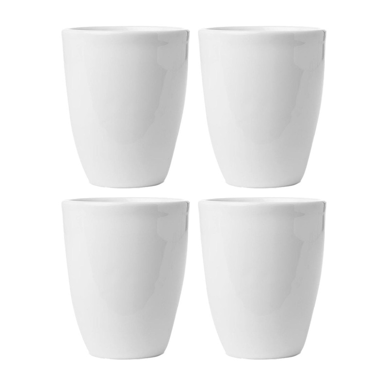 Porcelain Santa Monica dia.3″ h:3.5″ 8 oz. Round White Porcelain Mug (Set of 4)