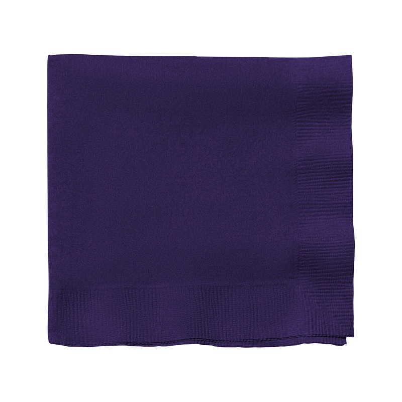 Purple Paper Beverage/Cocktail Napkins