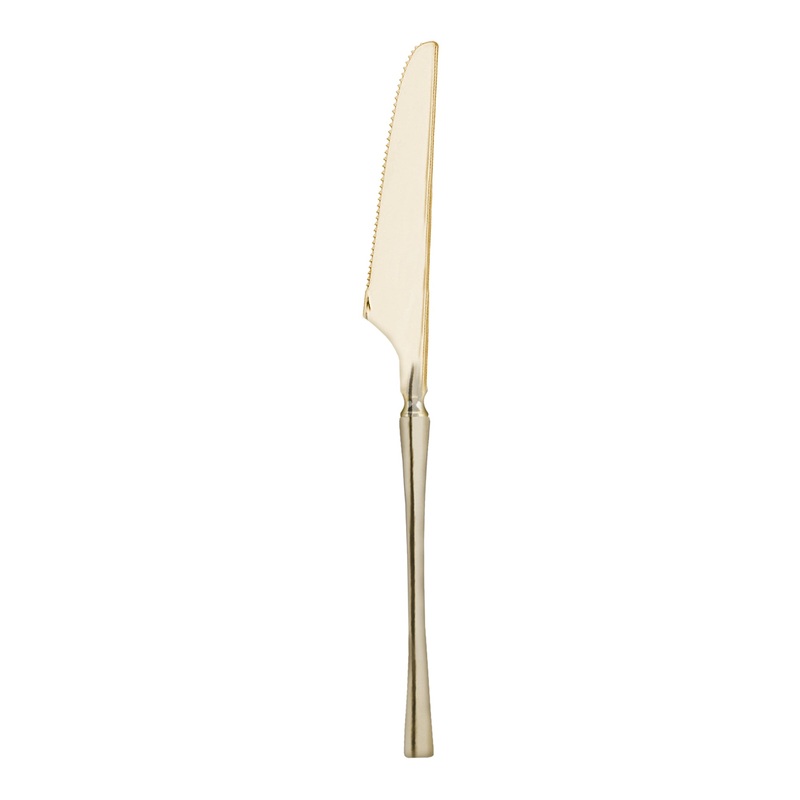 Shiny Gold Moderno Disposable Plastic Dinner Knives