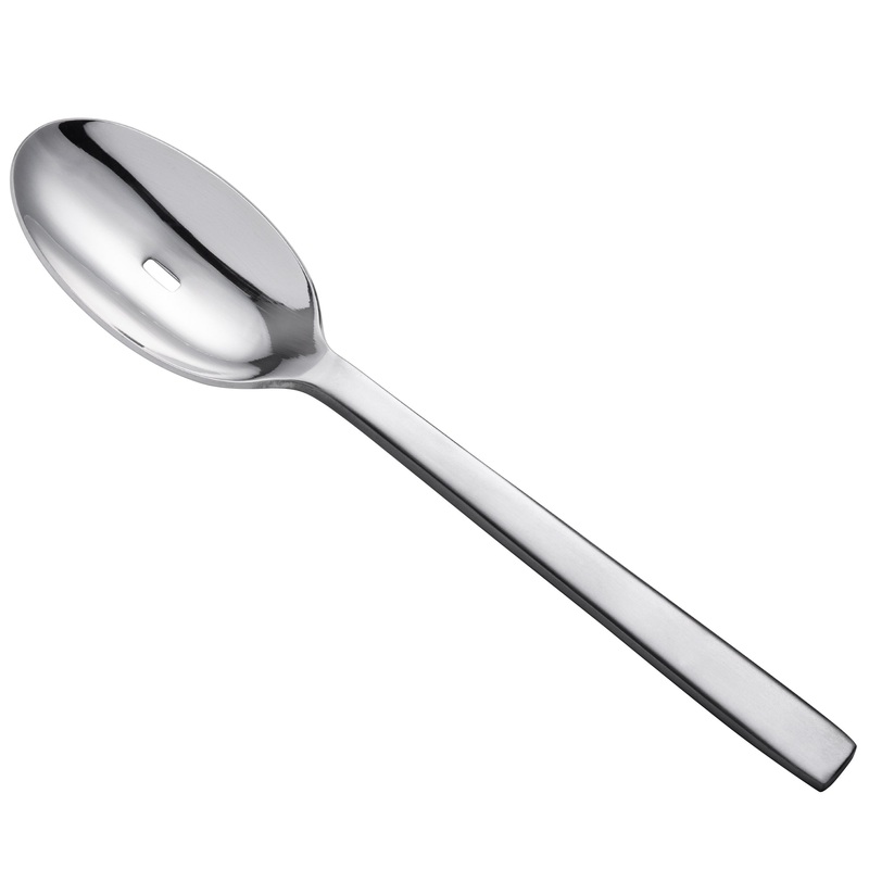 Oneida B449SPTF Chef’s Table Satin 9″ 18/0 Stainless Steel Heavy Weight Pierced / Slotted / PCD Serving Spoon – 12/Pack