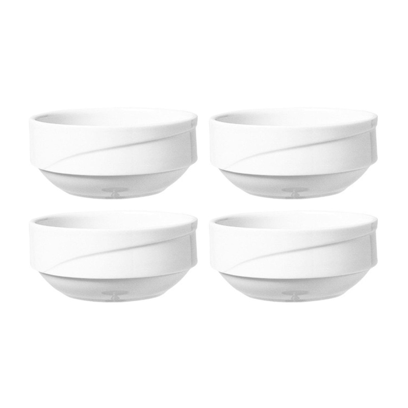 Porcelain X-tanbul dia.4.75″ h:2″ 13 oz. Round White Porcelain Bowl (Set of 4)