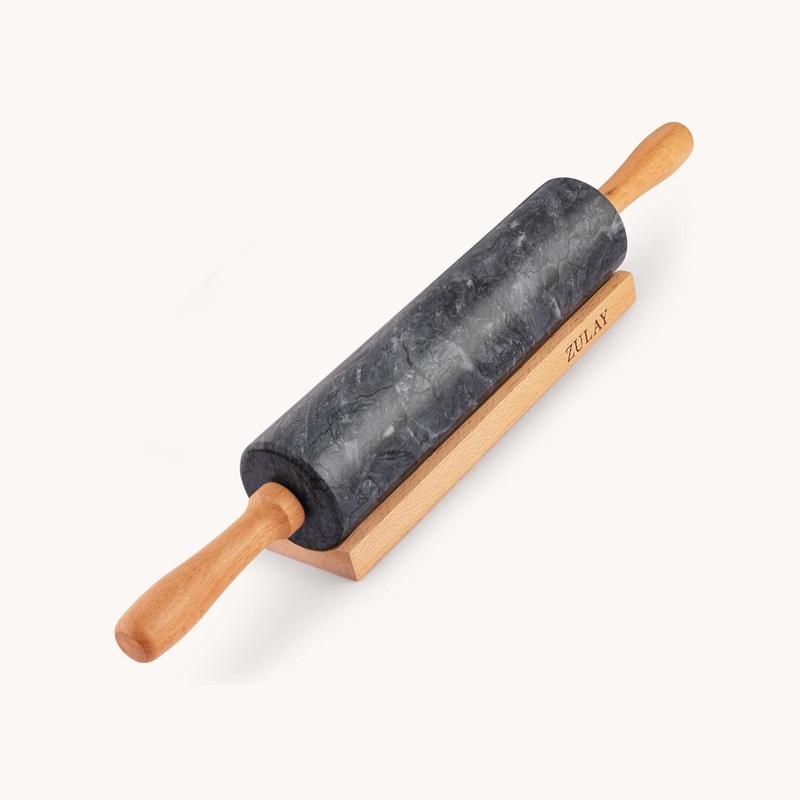 17-Inch Marble Rolling Pin With Stand