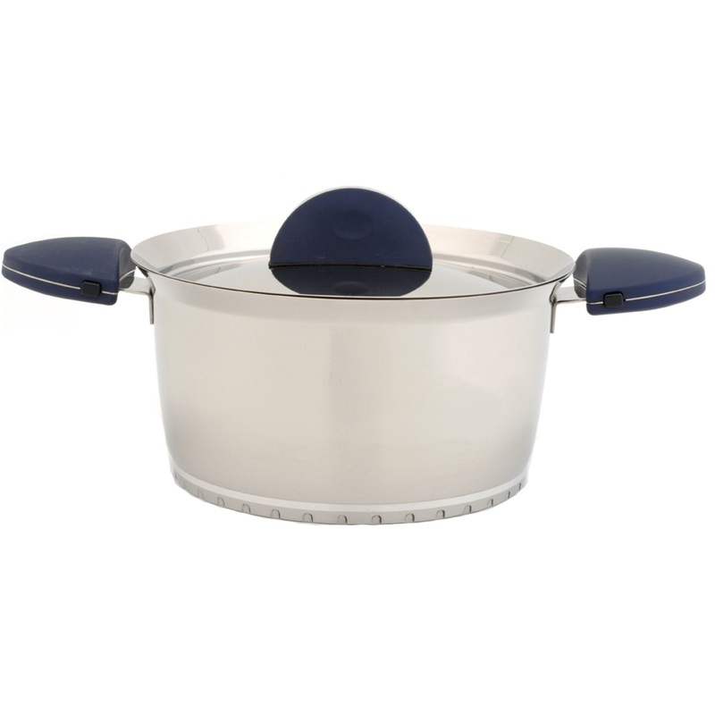 BergHOFF Stacca 10″ 18/10 Stainless Steel Covered Stock Pot, Blue