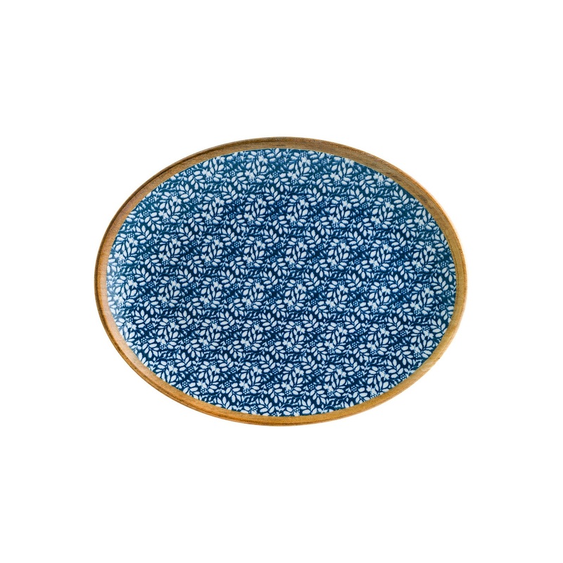 Calif 14.25″ x 11″ x h:1.25″ Oval Decorated Porcelain Platter