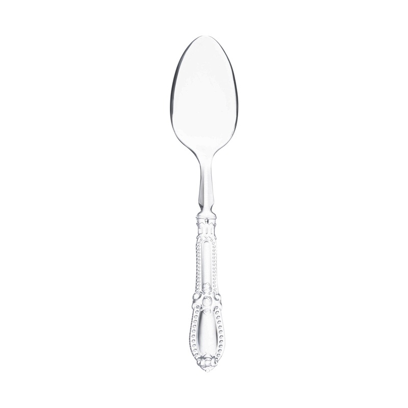 Clear Baroque Disposable Plastic Dinner Spoons