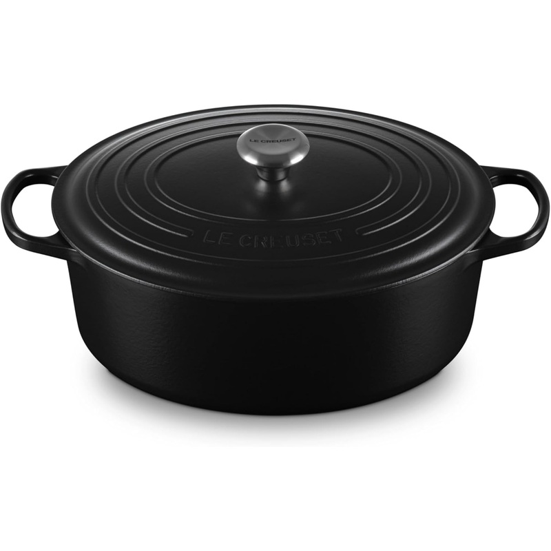 Le Creuset 8 Qt. Signature Oval Dutch Oven w/Stainless Steel Knob – Licorice