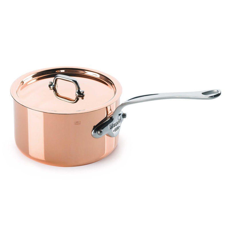 Mauviel M’Heritage M’150s 0.9 qt. Saucepan & Lid Cast Stainless Handle