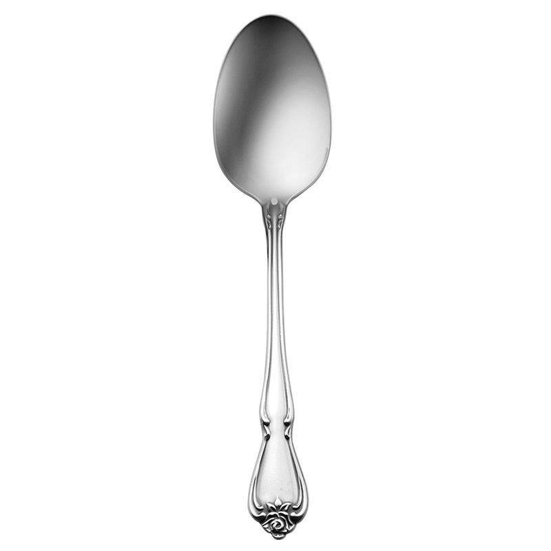 Oneida 2552STBF Arbor Rose 8 1/4″ 18/10 Stainless Steel Extra Heavy Weight Tablespoon / Serving Spoon – 12/Pack