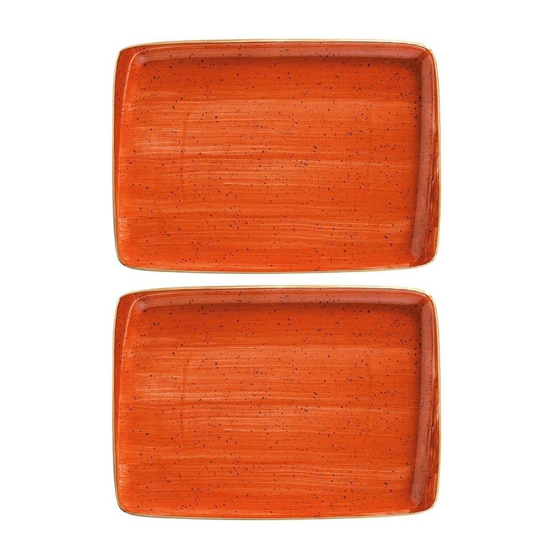Terracota 9″ x 6″ Rectangular Terracotta Porcelain Plate (Set of 2)