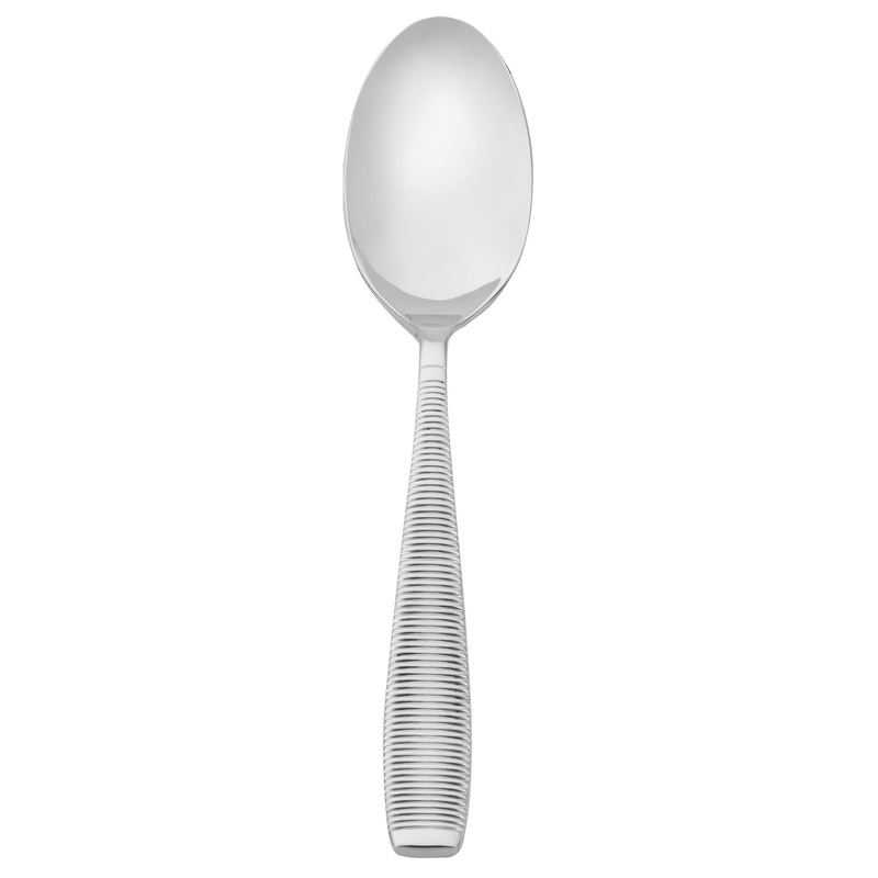 Walco MAS03 Mastaba 8 7/8″ 18/10 Stainless Steel Extra Heavy Weight Serving Spoon – 12/Pack