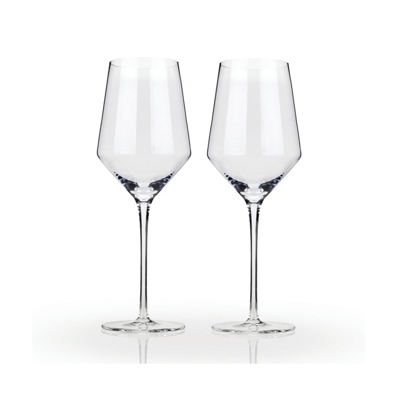 Angled Crystal Chardonnay Glasses (Set of 2)