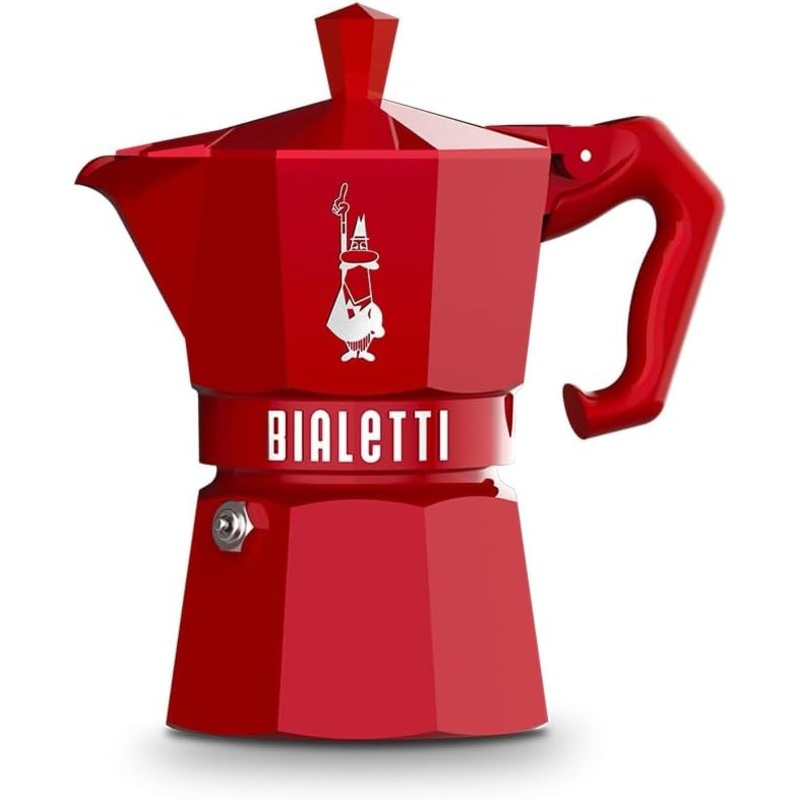 Bialetti Moka Exclusive Stovetop Espresso Maker 3 Cups – Red