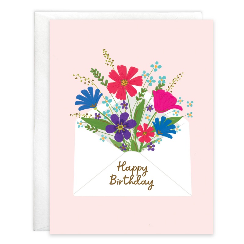 Birthday Greeting Card – Envelope Bouquet