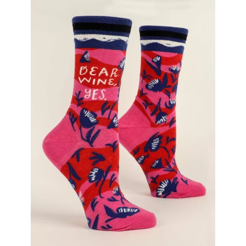 Blue Q Women’s Crew Socks- Dear Wine