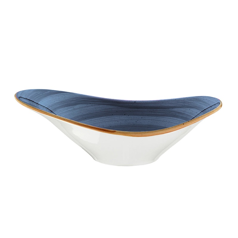Dusk 11″ x 7.5″ x h:3.5″ 25 oz. Oval Blue Porcelain Bowl