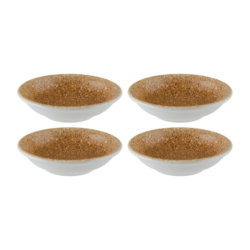 Luca Salmon Matte dia.6.25″ h:2″ 13 oz. Round Brown Porcelain Bowl (Set of 4)